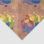 Bass Clef Rainbow Puzzle Ball on Copper Shingles Tissuepapier (Detail)
