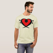 Bass Clef Red Heart Shirt (Voorkant volledig)