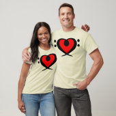 Bass Clef Red Heart Shirt (Unisex)