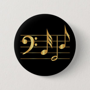 Bass Clef Ronde Button 5,7 Cm