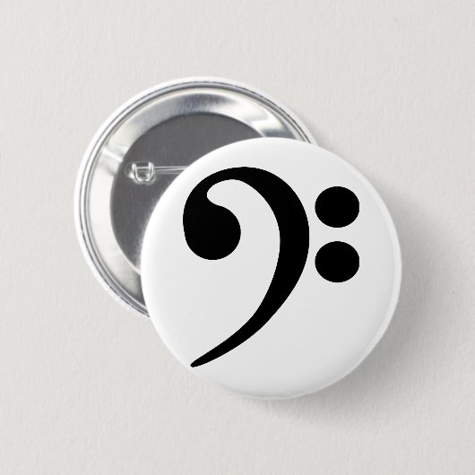 Bass Clef Ronde Button 5,7 Cm (Voorkant /achterkant)