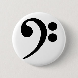 Bass Clef Ronde Button 5,7 Cm