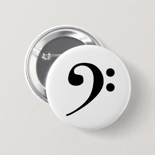 Bass Clef Ronde Button 5,7 Cm (Voorkant /achterkant)