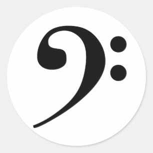 Bass Clef Ronde Sticker