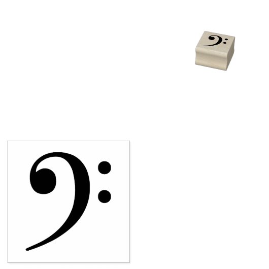 Bass Clef Rubberstempel (Gestempeld)