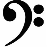 Bass Clef Staand Fotobeeldje<br><div class="desc">Eenvoudige bass clef.</div>