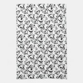 Bass Clef Treble Clef Hearts Music Pattern-handdoe Theedoek (Verticaal)