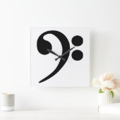 Bass Clef Vierkante Klok (Huis)