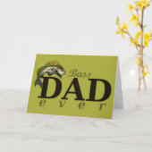 Bass Dad Ever Best Dad Pun Fathers Day Kaart (Gele Bloem)
