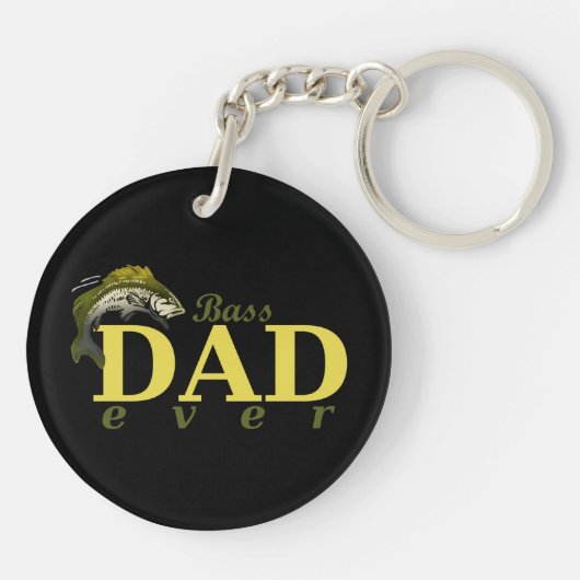 Bass Dad Ever Best Pa Pun Sleutelhanger (Achterkant)
