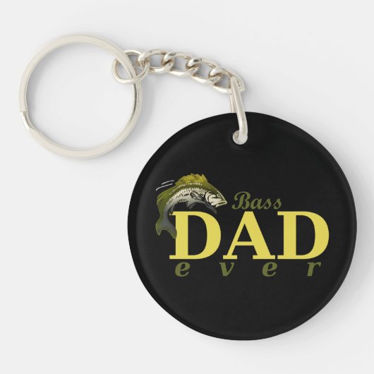 Bass Dad Ever Best Pa Pun Sleutelhanger (Voorkant)