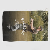 BASS DAD EVER Funny Vissen Vaderdag Golfhanddoek (Horizontaal)