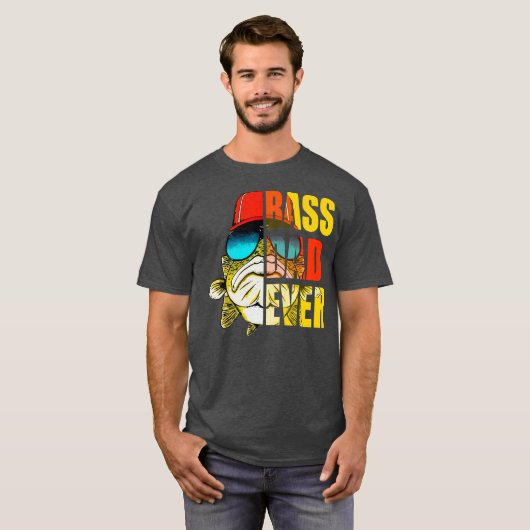 Bass Dad Ever Love Fishing Funny Father's Day T-shirt (Voorkant volledig)