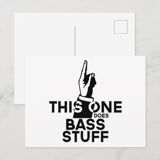 Bass Dingen - Grappige Bassmuziek Briefkaart (Voorkant / Achterkant)