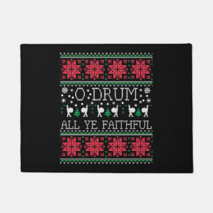 Bass Drum Drummer - Kerstmis, Ugly Sweater Gift Deurmat