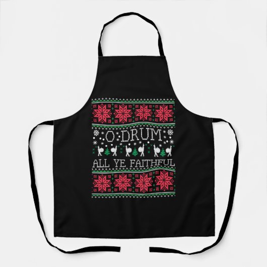 Bass Drum Drummer - Kerstmis, Ugly Sweater Gift Schort (Voorkant)