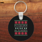 Bass Drum Drummer - Kerstmis, Ugly Sweater Gift Sleutelhanger (Voorkant)