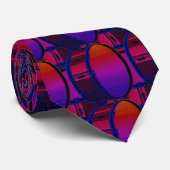 Bass Drum Red en Blue Pattern Necktie Stropdas (Opgerold)