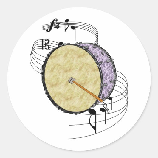 Bass Drum Ronde Sticker (Voorkant)