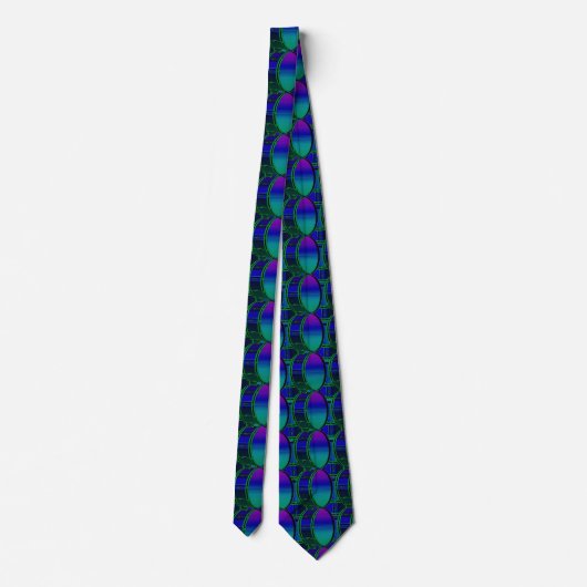 Bass Drum Shades of Blue Pattern Necktie Stropdas (Achterkant)