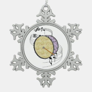 Bass Drum Tin Sneeuwvlok Ornament