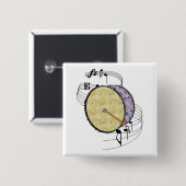 Bass Drum Vierkante Button 5,1 Cm (Voorkant /achterkant)