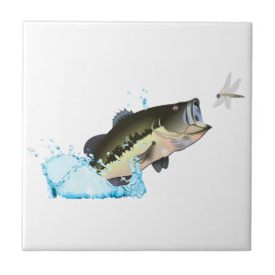 Bass Fish After Dragonfly Tegeltje