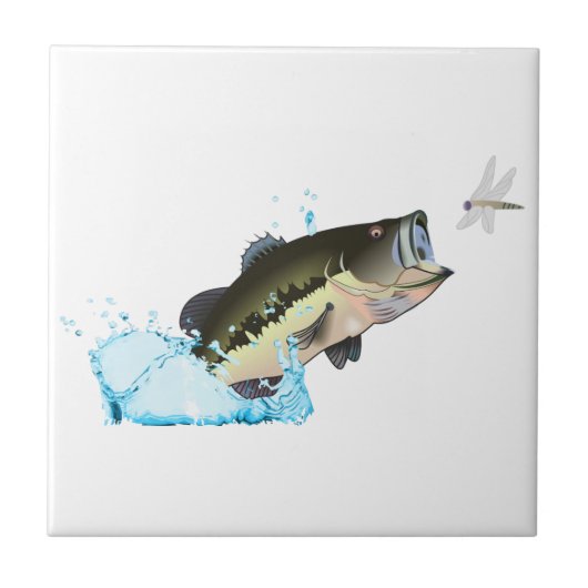 Bass Fish After Dragonfly Tegeltje (Voorkant)