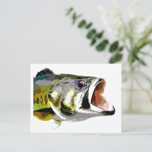 Bass Fish Briefkaart (Staand voorkant)