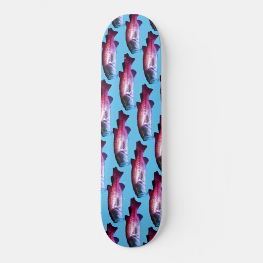 Bass Fish Bright Blue Boys Aangepast Persoonlijk Skateboard (Voorkant)