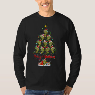 Bass Fish Christmas Tree Lights  Bass Fish Xmas T-shirt