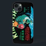 Bass Fish die een kroon op een zwarte achtergrond  Case-Mate iPhone Case<br><div class="desc">Dit  krattenlabel van een baars vis met een kroon op een zwarte achtergrond zal elke  kunstminnaar tevreden stellen. Het is een advertentie voor KingFish Peas. De kleuren zijn zeer levendig en scherp. Kies vandaag nog deze illustratie op uw product.</div>