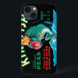 Bass Fish die een kroon op een zwarte achtergrond  Case-Mate iPhone Case<br><div class="desc">Dit  krattenlabel van een baars vis met een kroon op een zwarte achtergrond zal elke  kunstminnaar tevreden stellen. Het is een advertentie voor KingFish Peas. De kleuren zijn zeer levendig en scherp. Kies vandaag nog deze illustratie op uw product.</div>
