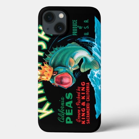 Bass Fish die een kroon op een zwarte achtergrond  Case-Mate iPhone Case (Achterkant)