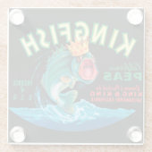 Bass Fish die een kroon op een zwarte achtergrond  Glazen Onderzetter (Achterkant)