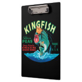 Bass Fish die een kroon op een zwarte achtergrond  Klembord (Links)