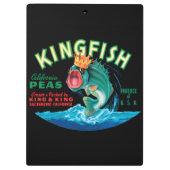 Bass Fish die een kroon op een zwarte achtergrond  Klembord (Achterkant)