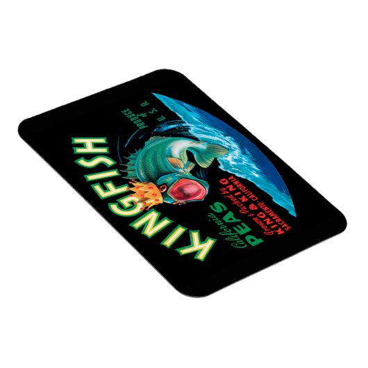 Bass Fish die een kroon op een zwarte achtergrond  Magneet (Rechterzijde)