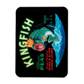 Bass Fish die een kroon op een zwarte achtergrond  Magneet (Verticaal)