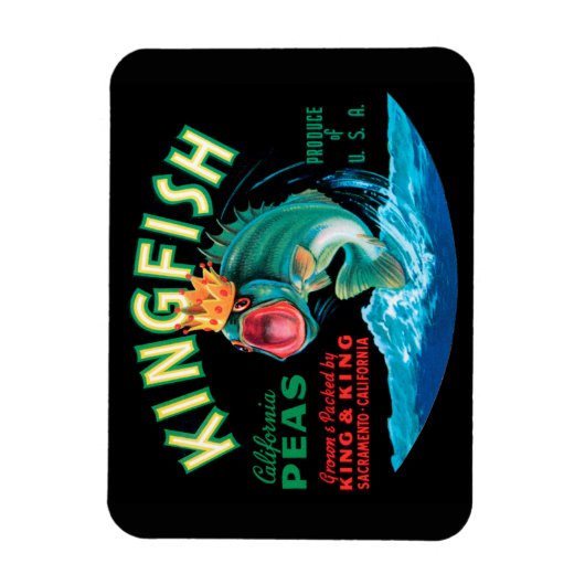 Bass Fish die een kroon op een zwarte achtergrond  Magneet (Verticaal)