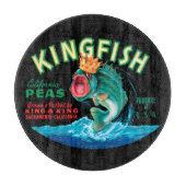 Bass Fish die een kroon op een zwarte achtergrond  Snijplank (Voorkant)