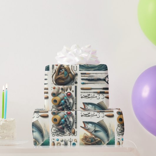 Bass Fish en Tackle voor hem Gift Wrapping Paper Cadeaupapier (Feestgeschenken)
