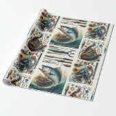Bass Fish en Tackle voor hem Gift Wrapping Paper Cadeaupapier (Uitgerold)