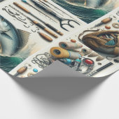 Bass Fish en Tackle voor hem Gift Wrapping Paper Cadeaupapier (Hoek)
