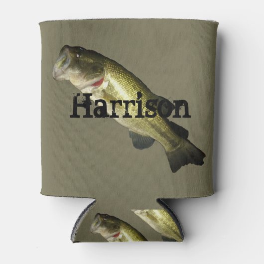 Bass Fish gepersonaliseerde aangepaste Koelbox Blikjeskoeler (Voorkant)