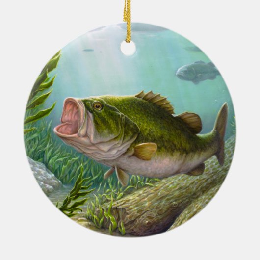 Bass Fish Keramisch Ornament (Achterkant)