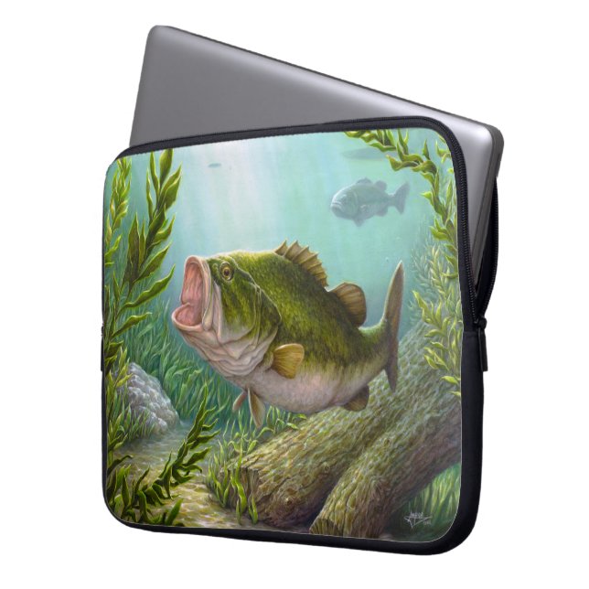 Bass Fish Laptop Sleeve (Voorkant Links)