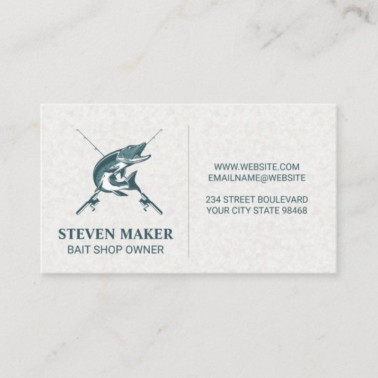 Bass Fish Logo en Vist Polen Visitekaartje (Voorkant)