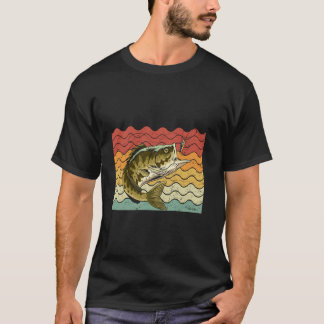 Bass Fish Lover Go Gevist Retro Visser T-shirt