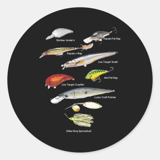 Bass Fish Lures Baits Vist Ronde Sticker (Voorkant)